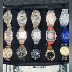 22 VVS Quality BustDown Watches in multiple styles and colors.